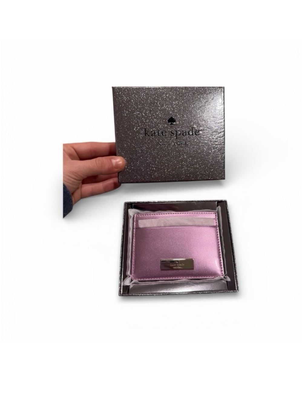 NWT! Kate Spade Pink Patent Slim Card Holder. - Picture 3 of 6